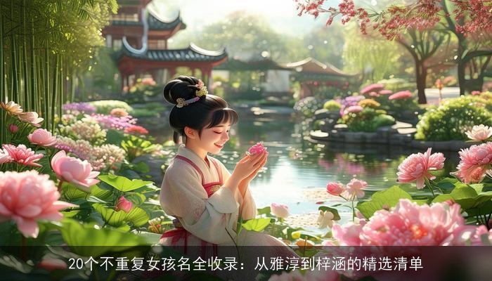 20个不重复女孩名全收录：从雅淳到梓涵的精选清单