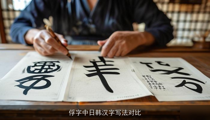 俘字中日韩汉字写法对比