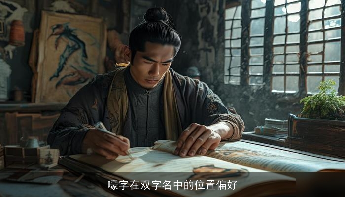 嚎字在双字名中的位置偏好