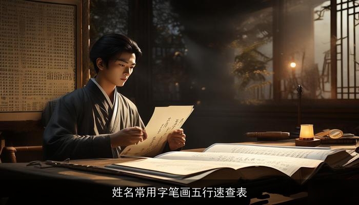 姓名常用字笔画五行速查表