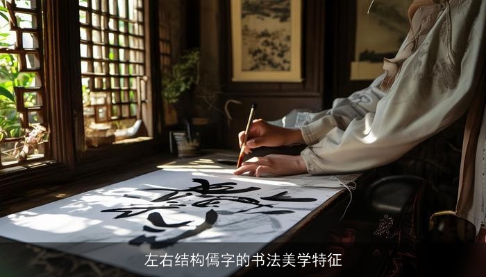 左右结构傿字的书法美学特征