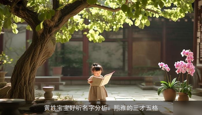 黄姓宝宝好听名字分析：熙雅的三才五格