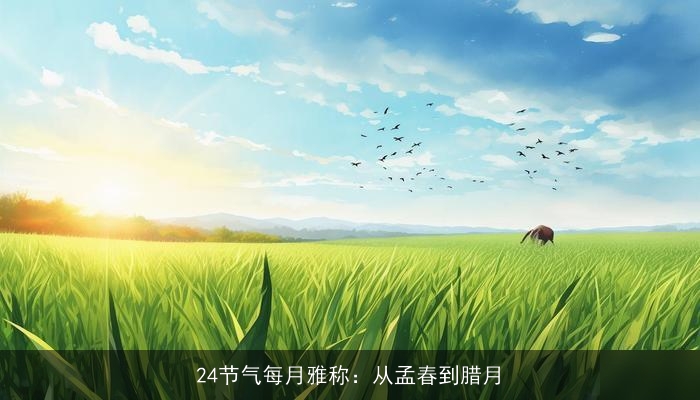 24节气每月雅称：从孟春到腊月
