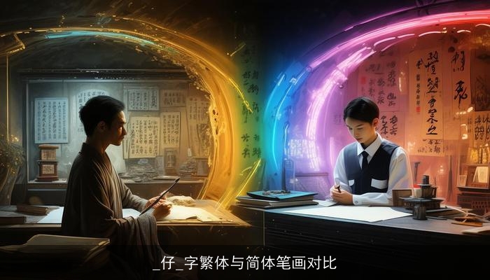 _仔_字繁体与简体笔画对比