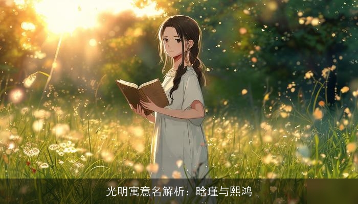 光明寓意名解析：晗瑾与熙鸿