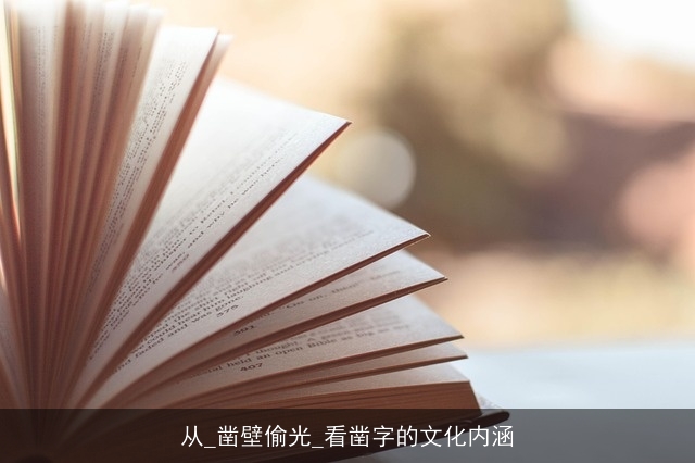 从_凿壁偷光_看凿字的文化内涵