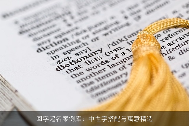 回字起名案例库：中性字搭配与寓意精选