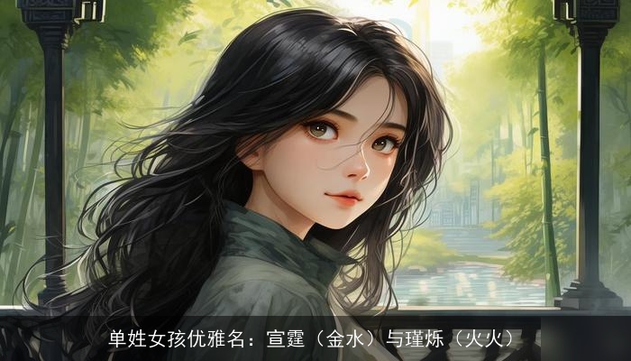 单姓女孩优雅名：宣霆（金水）与瑾烁（火火）
