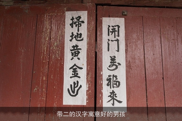带二的汉字寓意好的男孩
