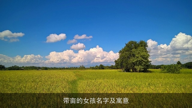 带亩的女孩名字及寓意