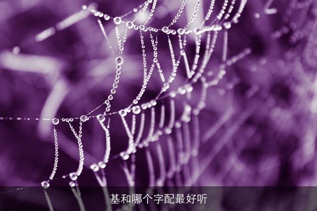 基和哪个字配最好听