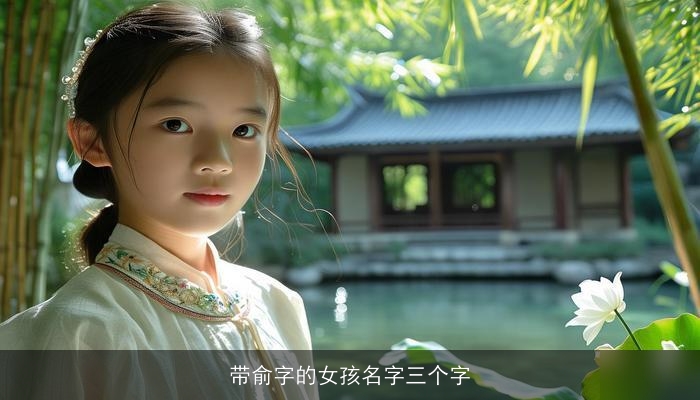 带俞字的女孩名字三个字