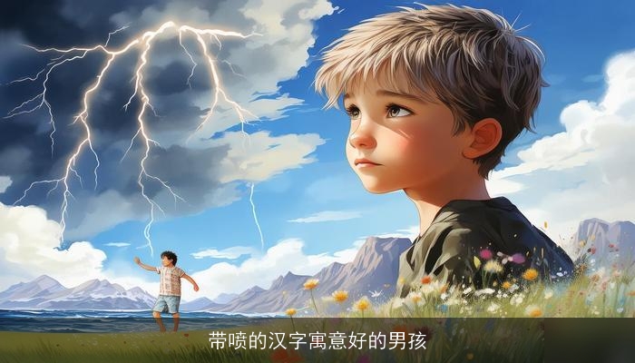带喷的汉字寓意好的男孩