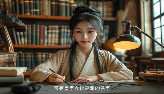 带有墨字女孩高雅的名字